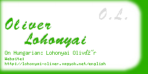 oliver lohonyai business card